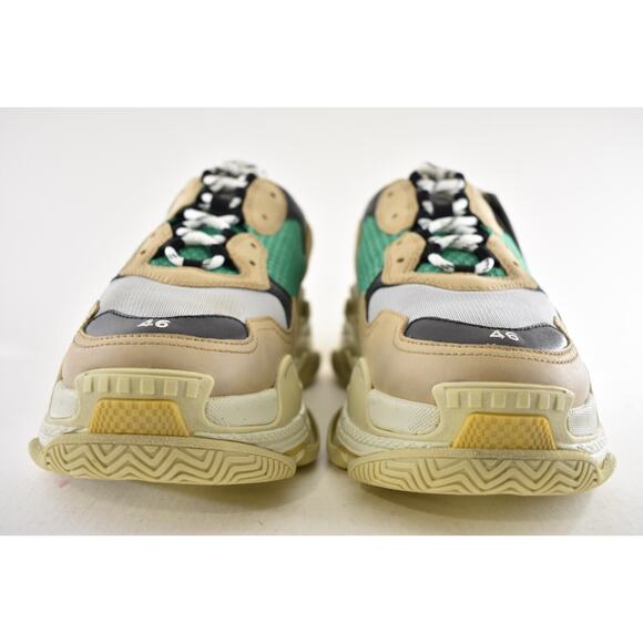 Balenciaga Triple S Sneakers Beige Green Yellow 2018 Reissue Flat Platform 46 13 - Picture 9 of 15